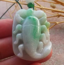 Video Certified Green Natural A Jade jadeite Pendant Scorpion Scorpio  蝎子 690979