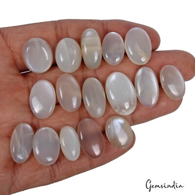16 Pcs Lot ~ Silky Moonstone Oval Cabochon 100% Natural Loose Gemstones 133.40Ct
