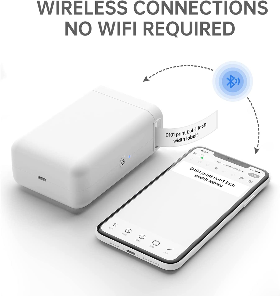Portable Wireless Label Maker Machine D101 with Multiple Templates
