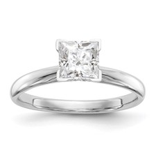 14k White Gold 1/2Ct Princess Lab Grown Diamo...