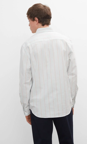 Club Monaco WHITE MULTI Men's Striped Oxford Shirt, US X-Small - Picture 3 of 4