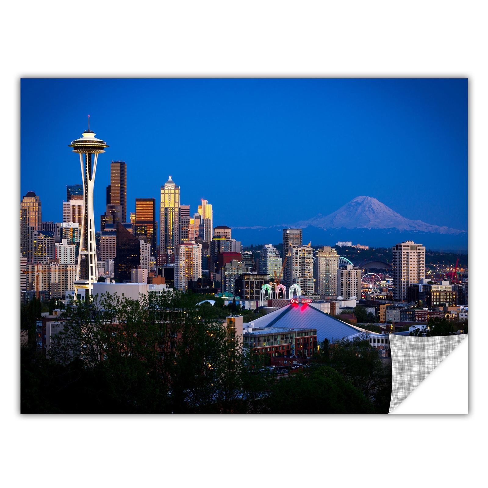 ArtApeelz Cody York 'Seattle and Mt. Rainier' Removable wall  Small