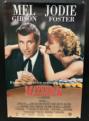 original 1994 MAVERICK ''Spanish'' Rolled Movie Poster 27 x 40 ~ MEL GIBSON