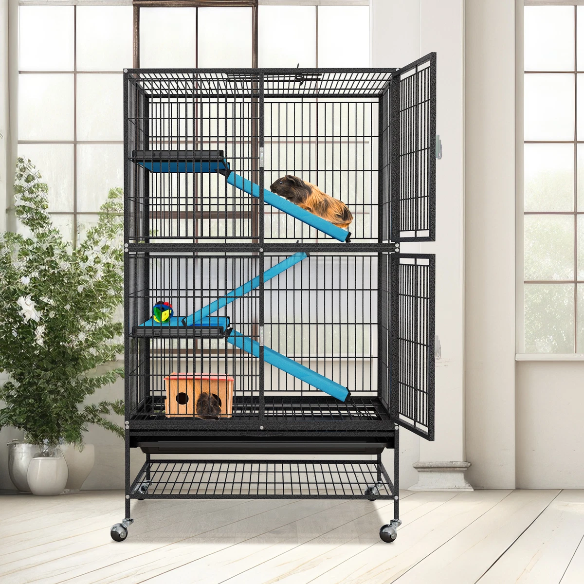 4 Level Ferret Cages Rabbit Chinchilla Rat Small Animal House 56
