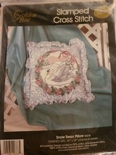 Golden Bee Stamped Cross Stitch Kit NEW Snow Swan Pillow 20378