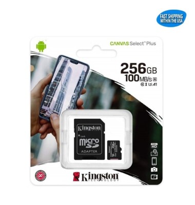 Kingston 256GB Canvas Select Plus Micro SD Memory Card SDCS2/256GB