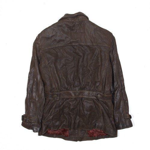 GUESS Womens Jacket Brown Leather L - Picture 3 of 6