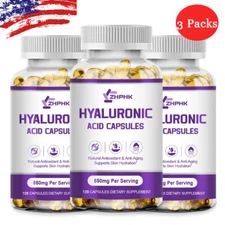 Hyaluronic Acid Capsules Anti Aging Hydrating Supplement with Vitamin C Biotin