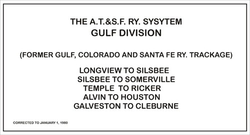 Gulf Colorado & Santa Fe 1980 (ATSF) Gulf Division Track Chart PDF Pages on DVD - Picture 2 of 5