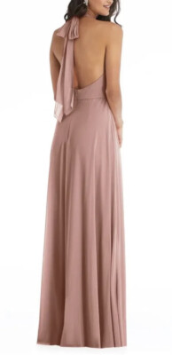 backless chiffon maxi dress Backless Red Chiffon Slit Maxi Dress Red / US 2