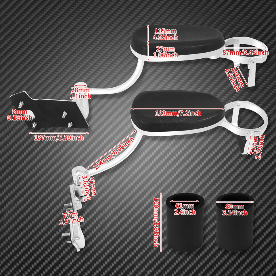 Reposabrazos traseros ajustables para pasajeros con soporte de corte para pie Honda Gold Wing 1800 Foto 4 de 4