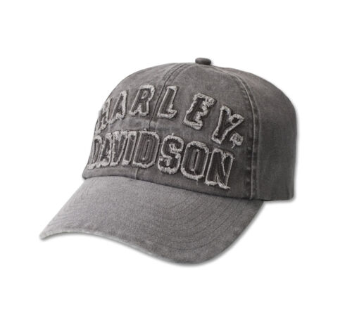Harley Davidson Staple Stretch Fit Cap Size Large Gray Black Distressed - Picture 1 of 2