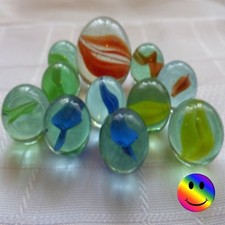 New 10 x 16 mm Marbles + 1 Shooter ???? Traditional Game Play Classic Toys
