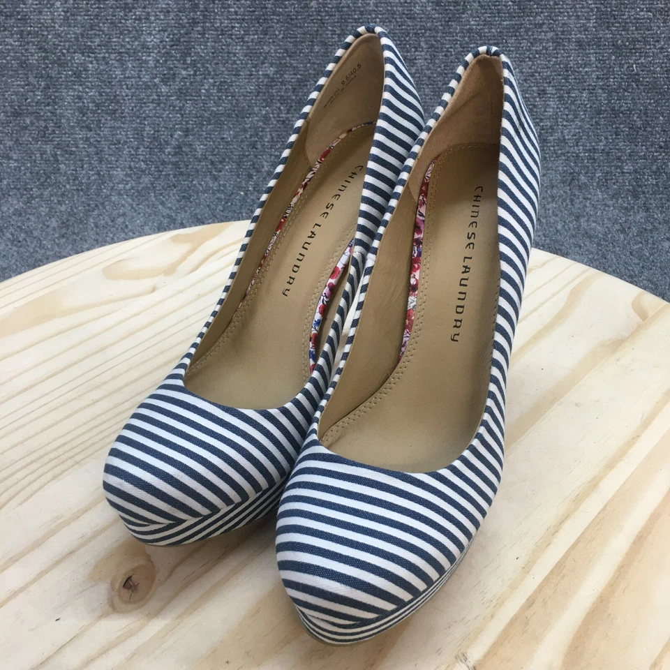 Zapatos de lavandería chinos para mujer 9,5 M zapatos sin cordones azules tacones de aguja informales Foto 3 de 4
