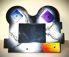 Scarce Artist Signed Abstract Whimsical Picture Frame 11.5" Folk Art Unique OOAK
