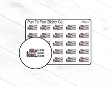 2724-3 ~~ Clean Living Room Planner Stickers