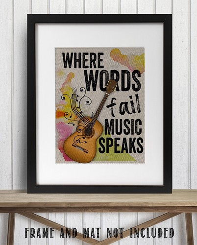 Where Words Fail Music Speaks - 11x14 Unframed Art Print - Makes a Great Gift - Picture 8 of 8