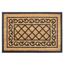 Natural 24 In. X 36 In. Rubber Coir Honeysuckle Door Mat