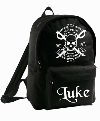 Kinder Tasche Pirat personalisiert Rucksack Backpack Name hinzufügen Jungen Boot Meer Schiff Geschenk