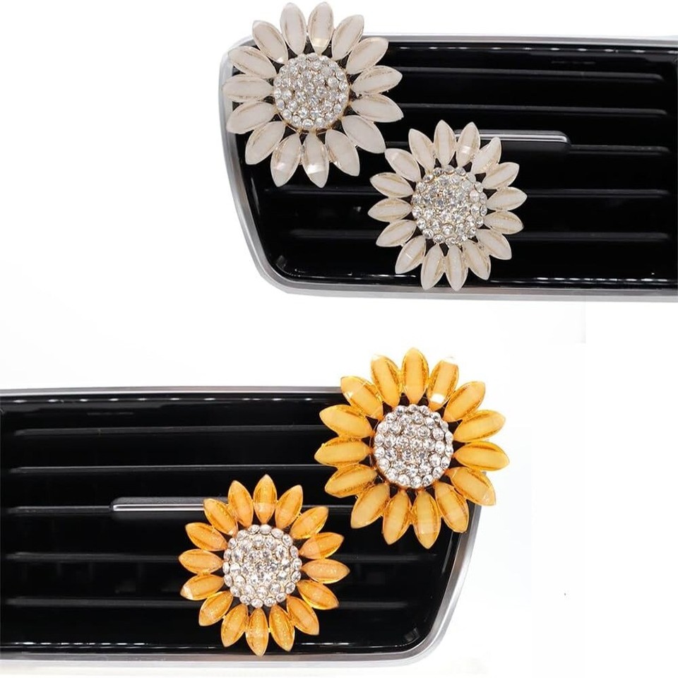 4Pcs SunFlower shape Bling Car Air Freshener Clip Car eBay
