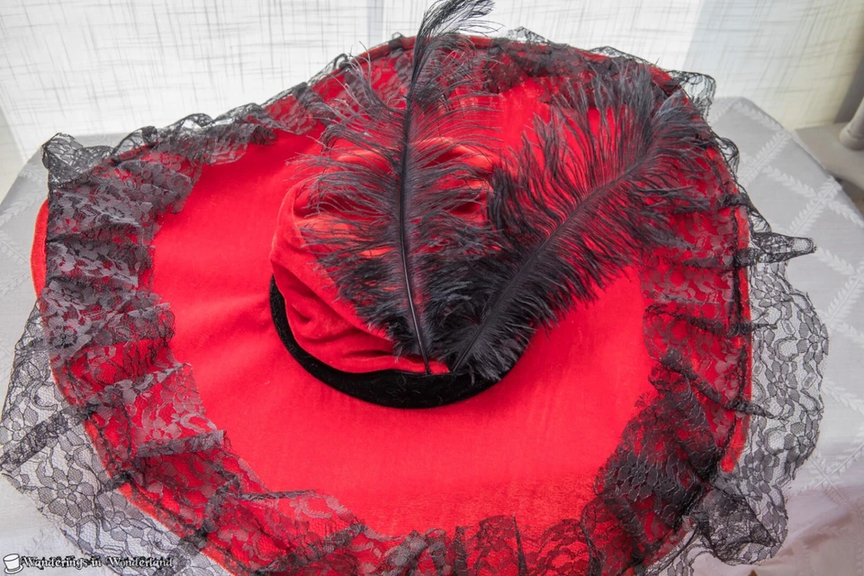 Red Velvet Steampunk Costume Small Victorian Goth Bustle - Image 4 of 4