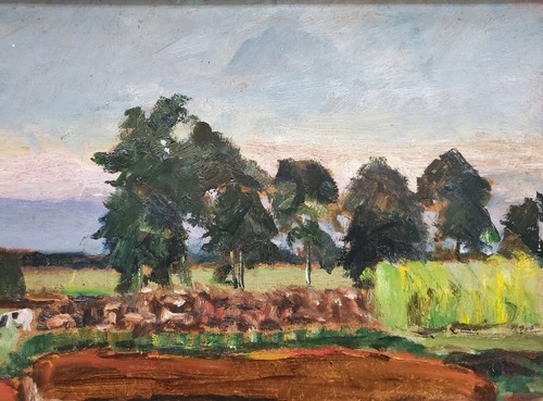 Oil painting paintings landscape moor peat cows Bernhard Huys Worpswede signed - Picture 5 of 8