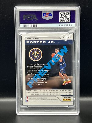 【10枚シリ】Michael Porter Jr. RC Obsidian 2018-19 Panini Chronicles Obsidian MICHAEL PORTER JR RC