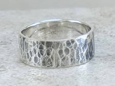 925 STERLING SILVER 8MM HAMMERED BAND RING size 13 style r3160