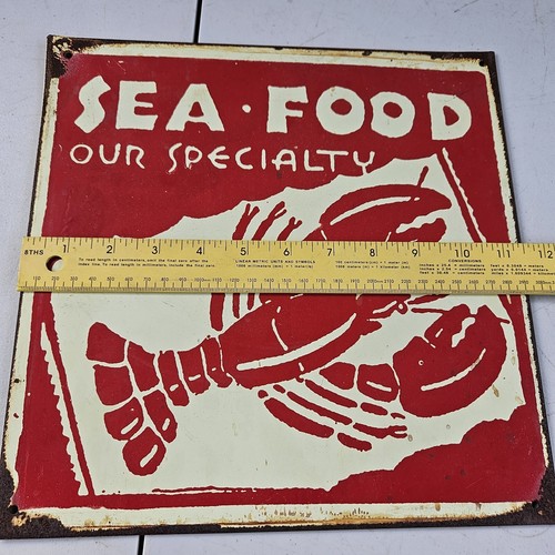 Seafood Our Specialty Red Lobster Metal Sign Rustic American Limited Edition - Picture 4 of 5