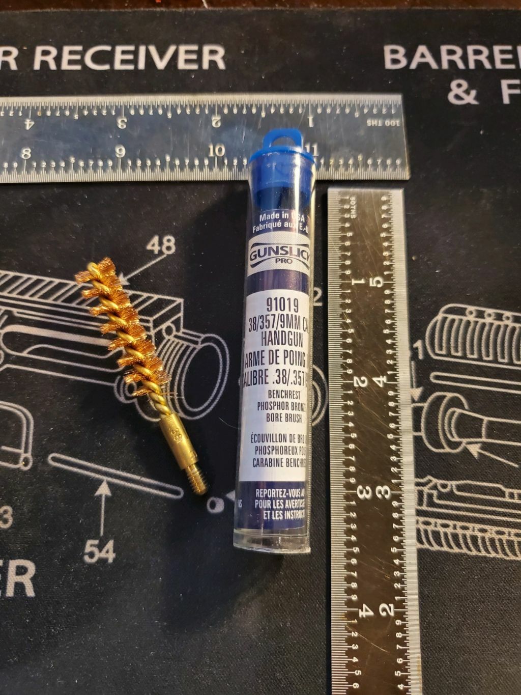 Gunslick Pro Pistol Brass Bore Brush .38/35/9mm Caliber NEW eBay