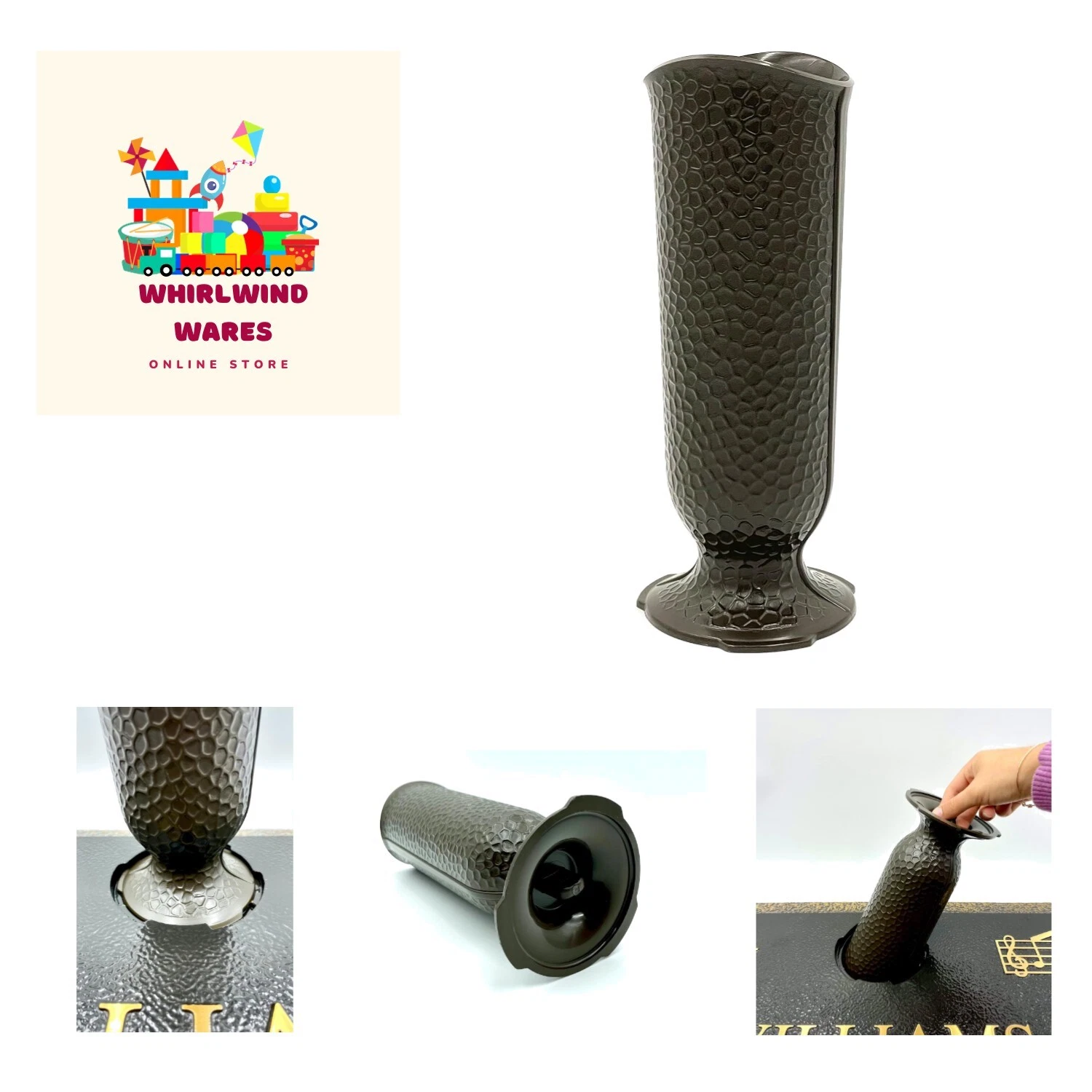 Ionic Vase - Replacement Cemetery Flower Vase - 4" D Base with 3 Flanges to L...
Opens in a new wind