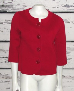 red dressy cardigan
