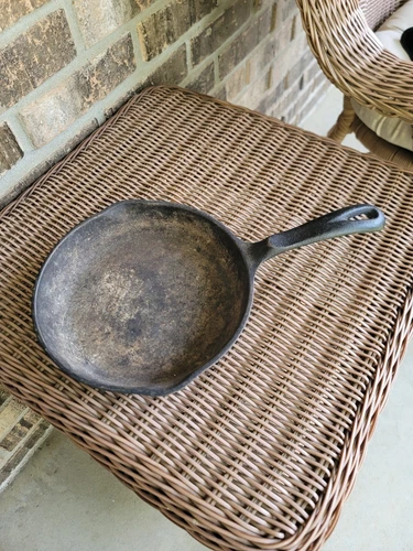 Wagners 1891 Original 8" Cast Iron Skillet Seasoned Flat Bottom Dual Spout USA