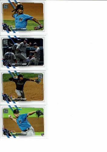 2021 Topps Baseball Series 1 Miami Marlins Team Set (13) Base Cards - Picture 3 of 3
