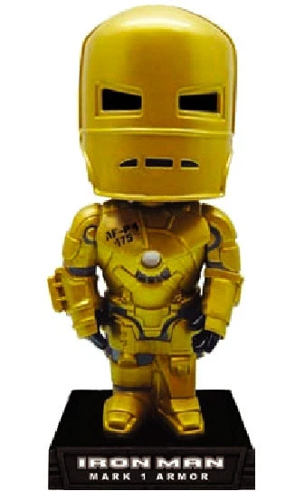Marvel IRON MAN MARK 1 Exclusive Gold PVC bobble-head 15cm Wacky Wobbler