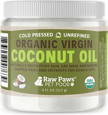 Virgin Organic Coconut Oil for Dogs  Cats, 4-oz - Treatment for Itchy Skin, Dry