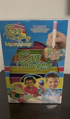 EggMazing Mini Egg Decorator Craft Kit Spinning Action w/ 6 Non-Toxic Markers