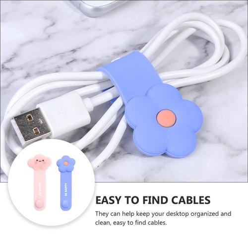 2 Pcs Silicone Cable Winder Organiser Clips Cute Organizer Earphone Holder - Afbeelding 12 van 12