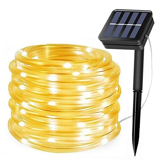 300 LED Solar Rope Lights Outdoor Waterproof Warm Yellow String Lights