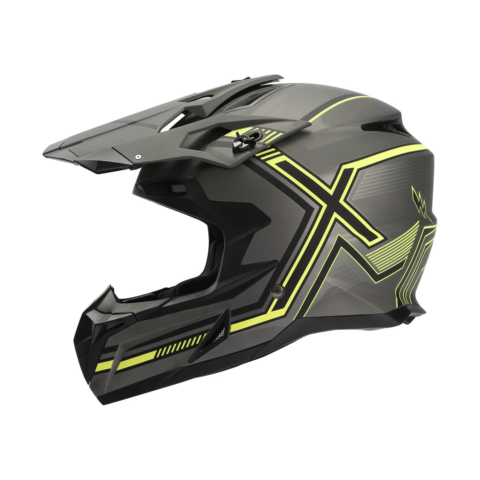 DOT Adult Full Face Motorcycle Helmet Motocross ATV Off Road Gray Medium