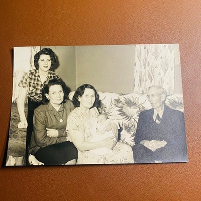 Multi-Generation Family Snapshot Photograph 1950s Identified Lane Family