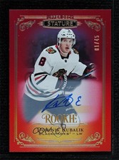 2019-20 Upper Deck Stature Rookies Red Auto 1/45 Dominik Kubalik #128 Auto 16dy