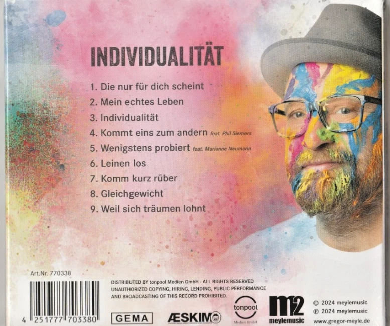 Gregor Meyle - CD - individualität - Digipak - 2024 - NEUWARE! - Bild 2 von 2