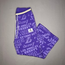 NBA Los Angeles Lakers All Over Print Sweatpants Purple Mens Small Wide Leg