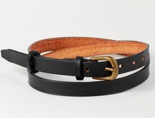 Handmade Italian Leather Dress Belt: 3/4 inch, Black or Brown