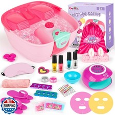 Kids Foot Spa and Nail Kit - Kids Spa Day Kit for Girls with Mask