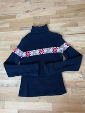 Vintage Y2K Polo Ralph Lauren Black Women s Knit Turtleneck Size: L Fair Isle