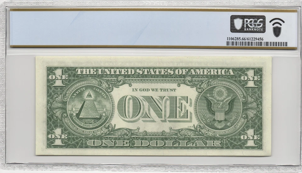 Fr.1903-i 1969 $1 FRN Star 4 Digit Low Serial #  PCGS Gem UNC 66 PPQ - Image 2 of 2