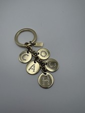 NWOT Coach Gold Metal Pave Bag Charm Letters Key Chain F69939
