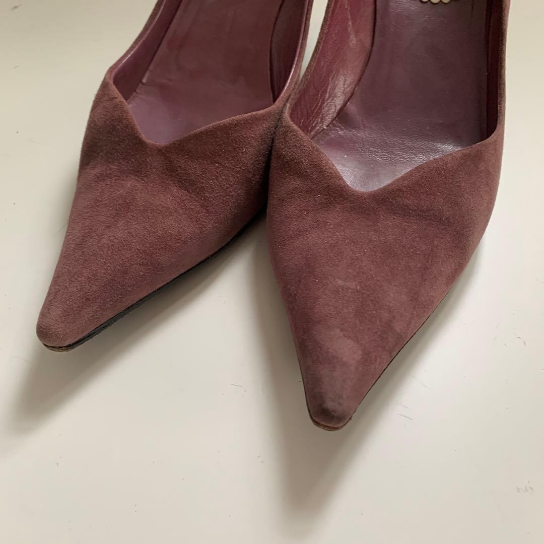 PRADA Women's Heel Pumps Size:37/JP:23 Suede Purple From Japan 135151K Authentic thumbnail 5